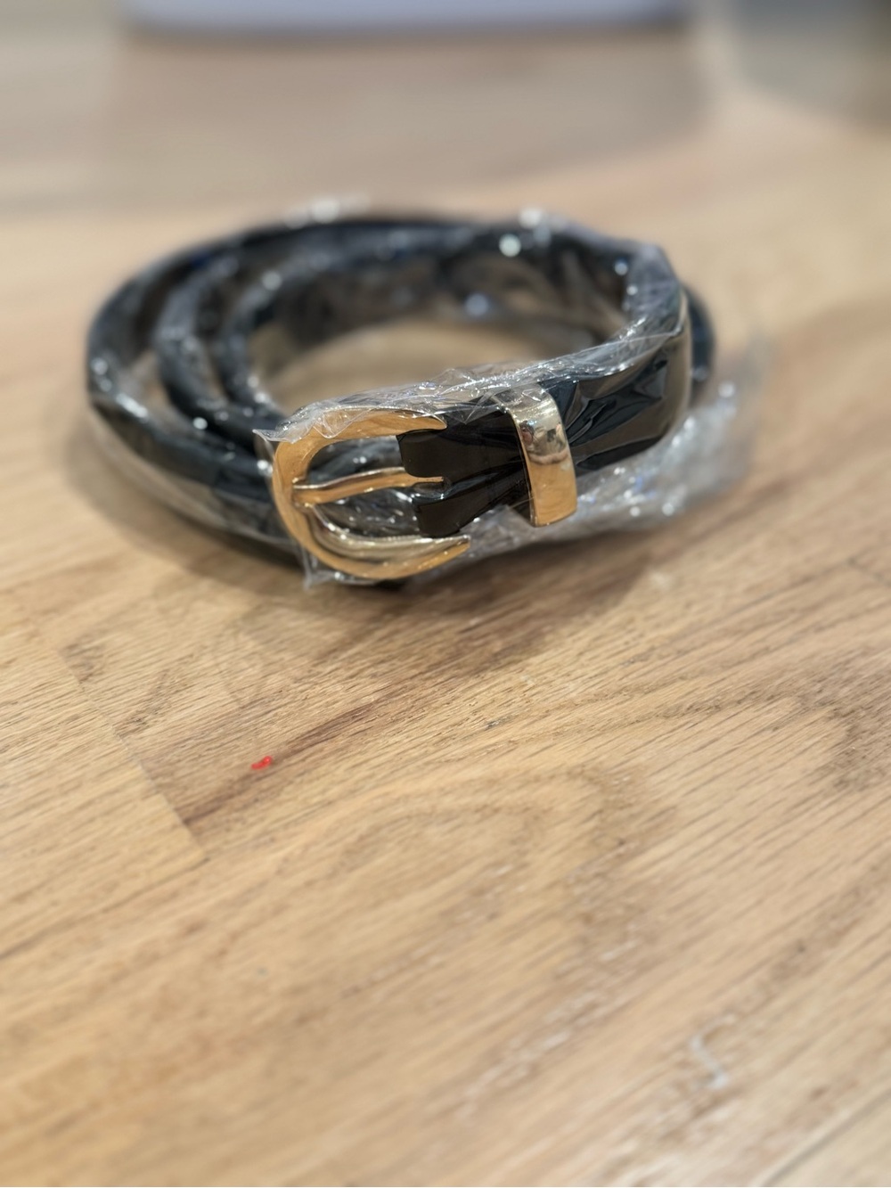 Classic Black Belt with Gold Buckle